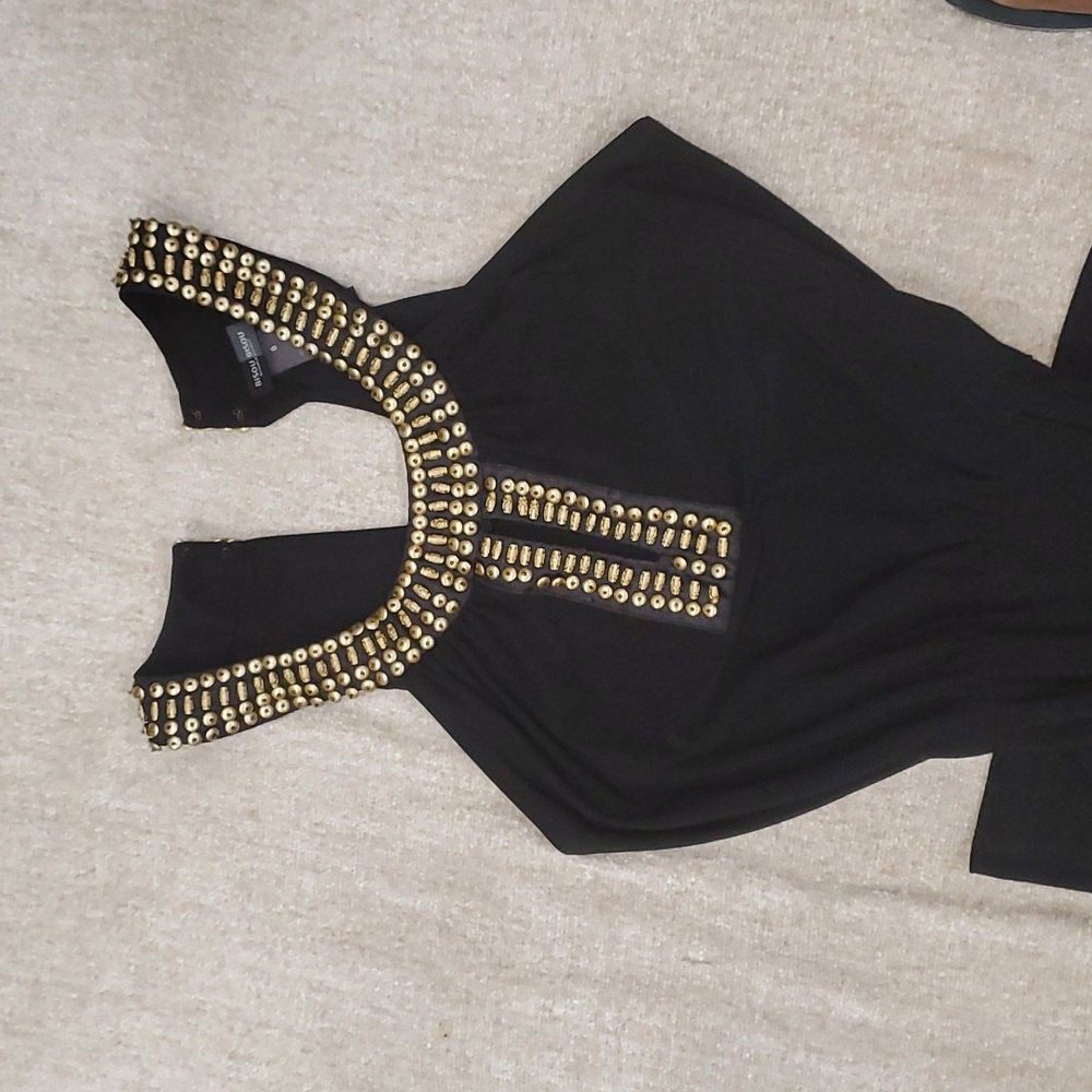 Bisou Bisou black wide leg jumpsuit rompers size 8 - Picture 6 of 13